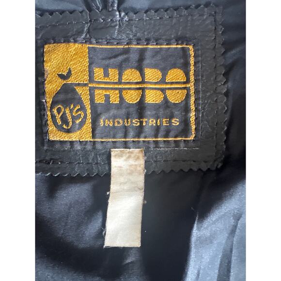 PJ’s Hobo Industries Black Leather Vest Men’s Size M Snap Front Western Biker - Picture 6 of 6
